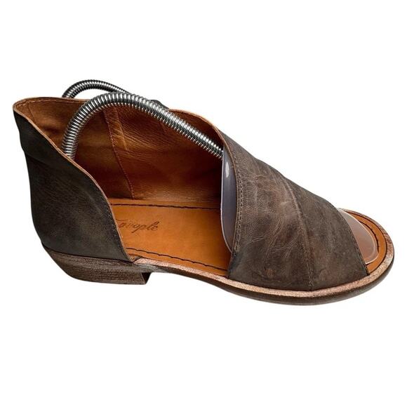 Free People Mont Blanc Gray Leather SlipOn D’Orsay Sandal Sz 8.5 39 Boho Chic EC - Picture 2 of 16